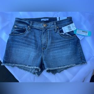 STS Blue Aubrey hise rise boyfriend short with side slit indigo size 27”/4